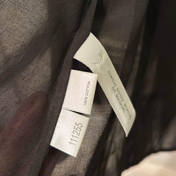 NWT Ann Taylor Sheer Long Sleeved Blouse with Ruffle Detail, size L - Picture 4 of 7